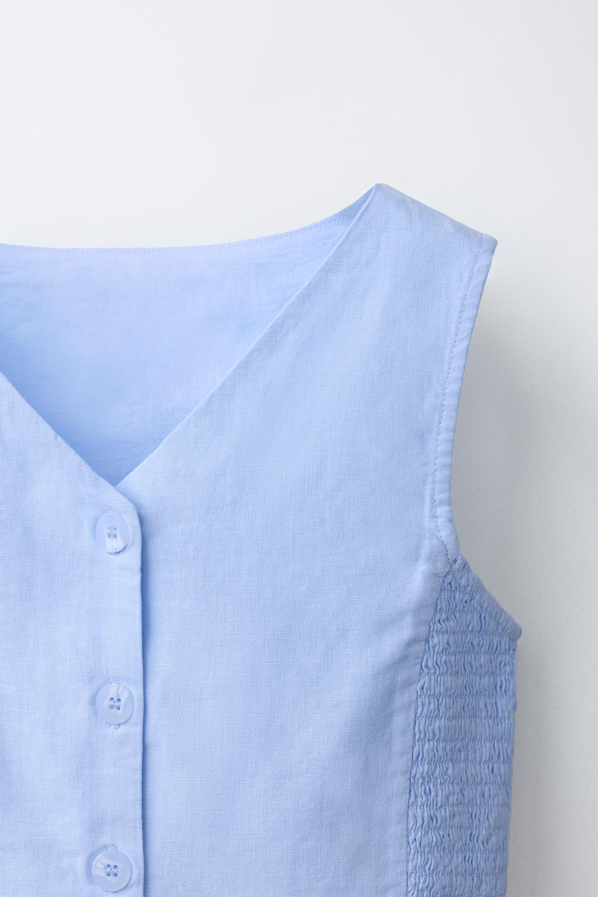 GILET NID D'ABEILLE AVEC LIN
